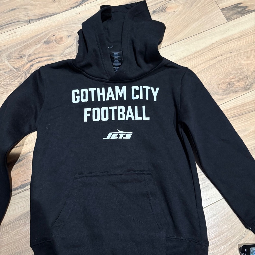 Kids Gotham City Football Jets Hoodie Black Size M 5/6 NFL Officially Licensed